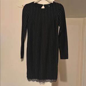 Dynamite Black and White Ribbed Sheath Dress for Work